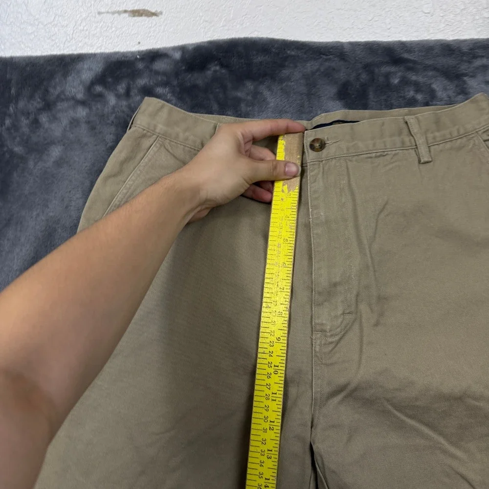 Woolrich Flannel Lined Chino Pants Mens 34x32 Khaki Good Plaid Insulated Cotton